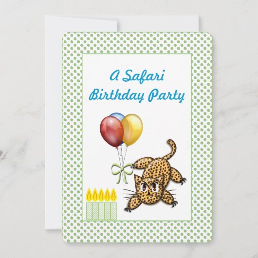 Safari Anniversaire Leopard Invitation (Dos)