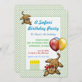 Safari Anniversaire Leopard Invitation (Devant / Derrière)