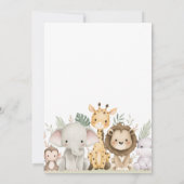 Safari Aventure 1er anniversaire Invitation (Dos)