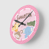 Safari Aventure Jungle Zoo Horloge personnalisée (Angle)