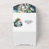 Safari avontuur schattig olifant oerwoud groen all in one uitnodiging (Buitenkant)