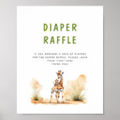 Safari Baby Animals Baby shower Diaper Raffle Poster (Voorkant)