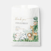 Safari Baby Animals Greenery Baby shower Dank Bedankzakje (Voorkant)