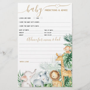 Safari Baby Animals Greenery Baby shower game