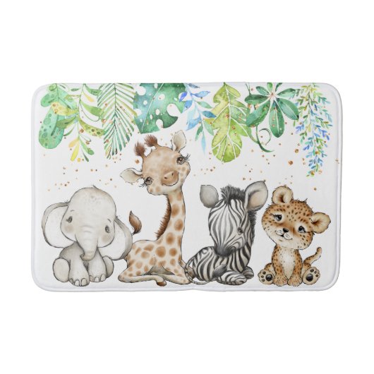 Safari Baby Animals Kinder Badmat (Voorkant)