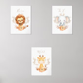 Safari Baby Animals Nursery Wall Art Set Print Set (Recto)