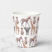Safari Baby Animals Patroon Papieren Bekers (Achterkant)