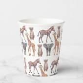 Safari Baby Animals Patroon Papieren Bekers (Voorkant)