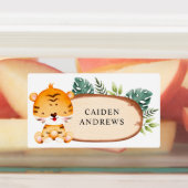 Safari Baby Animals Wood Slice Labels (Aangebracht)