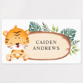 Safari Baby Animals Wood Slice Labels (Design 1)