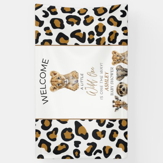 Safari Baby Dieren Baby shower Spandoek (Verticaal)