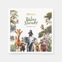 Safari Baby Dieren Groen Modern Baby shower