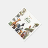 Safari Baby Dieren Groen Modern Baby shower Servet (Hoek)