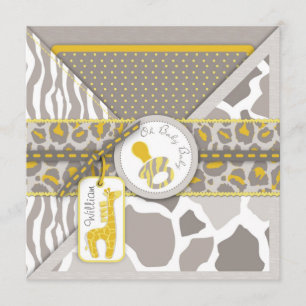 Safari Baby Invitation Square Kaart