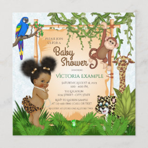 Safari Baby Meisje Shower Uitnodigingen