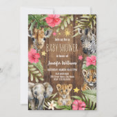 Safari Baby Shower Baby Animals Invitation (Devant)