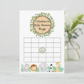 Safari Baby shower Bingo et carte course de nom (Debout devant)