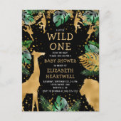 Safari Baby shower Black Gold Invitation (Devant)