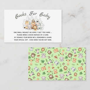 Safari Baby shower Book Request Enclosure Kaart Visitekaartje