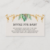 Safari Baby shower Book Request Green Gold Ecru Informatiekaartje (Voorkant)