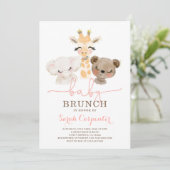 Safari Baby shower Brunch uitnodiging (Staand voorkant)