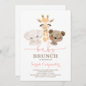 Safari Baby shower Brunch uitnodiging (Voorkant / Achterkant)