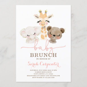 Safari Baby shower Brunch uitnodiging