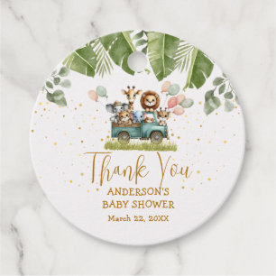 Safari Baby shower dank u cadeau Labels