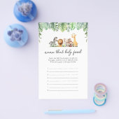 Safari Baby shower Game - Noem dat Baby Food Flyer (Enkel)