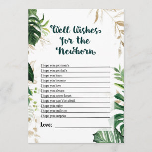 Safari Baby shower Game - Well Wishes voor pasgebo Kaart
