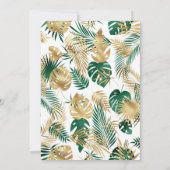 Safari Baby shower Gold Green Invitation (Dos)