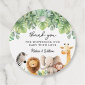 Safari Baby shower Hartelijk dank Bedankjes Labels (Achterkant)