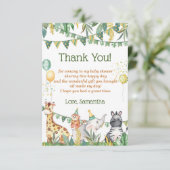 Safari Baby shower Hartelijk dank Bedankkaart (Staand voorkant)