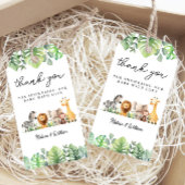 Safari Baby shower Hartelijk dank Cadeaulabel