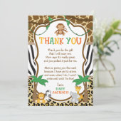 Safari Baby shower Hartelijk dank Kaart (Staand voorkant)
