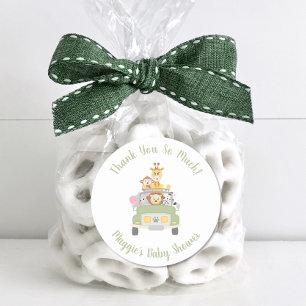 Safari Baby shower Hartelijk dank Ronde Sticker