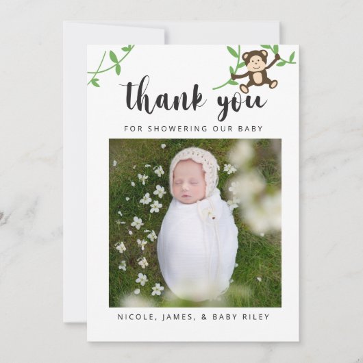 Safari Baby shower Hartelijk dank voor Oerwouden Kaart (Voorkant)