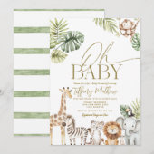 Safari Baby Shower Invitation Editable (Devant / Derrière)