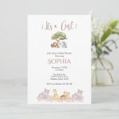 Safari Baby shower invitation fille (Debout devant)