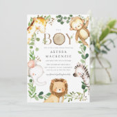 Safari Baby Shower Invitation Kaart (Staand voorkant)