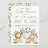 Safari Baby Shower Invitations (Devant / Derrière)