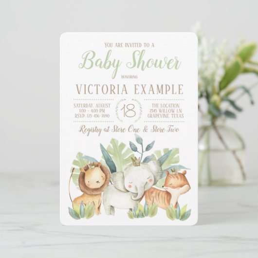 Safari Baby Shower Invitations (Debout devant)