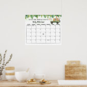 Safari Baby Shower Jungle Raad Verwachte Datum Kal Poster (Keuken)