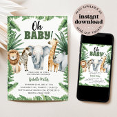 Safari Baby shower Kaart