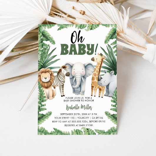 Safari Baby shower Kaart