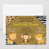 Safari Baby shower Kaart (Voorkant / Achterkant)