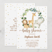 Safari Baby shower Kaart (Voorkant / Achterkant)