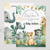 Safari Baby shower Kaart (Voorkant / Achterkant)
