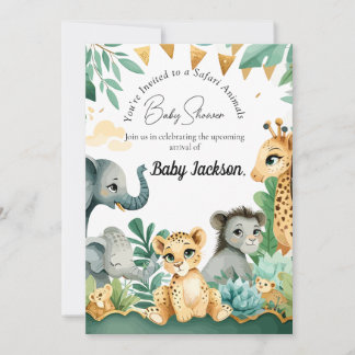 Safari Baby shower Kaart