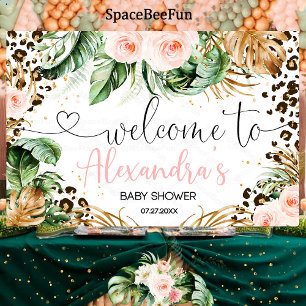 Safari Baby shower Luipaard Meisje Achtergrond Ban Spandoek